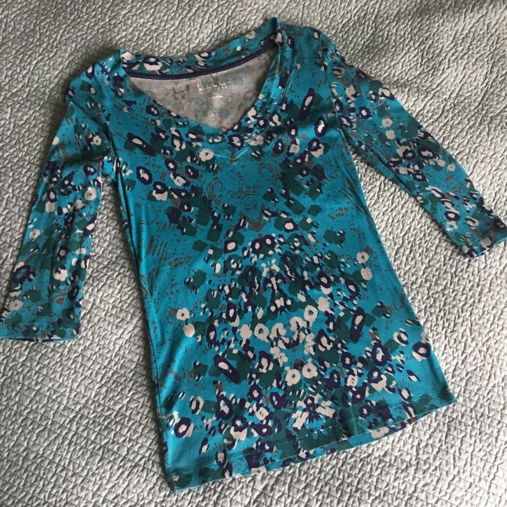 EUC Nicole Miller 3/4 Sleeve Top Size S